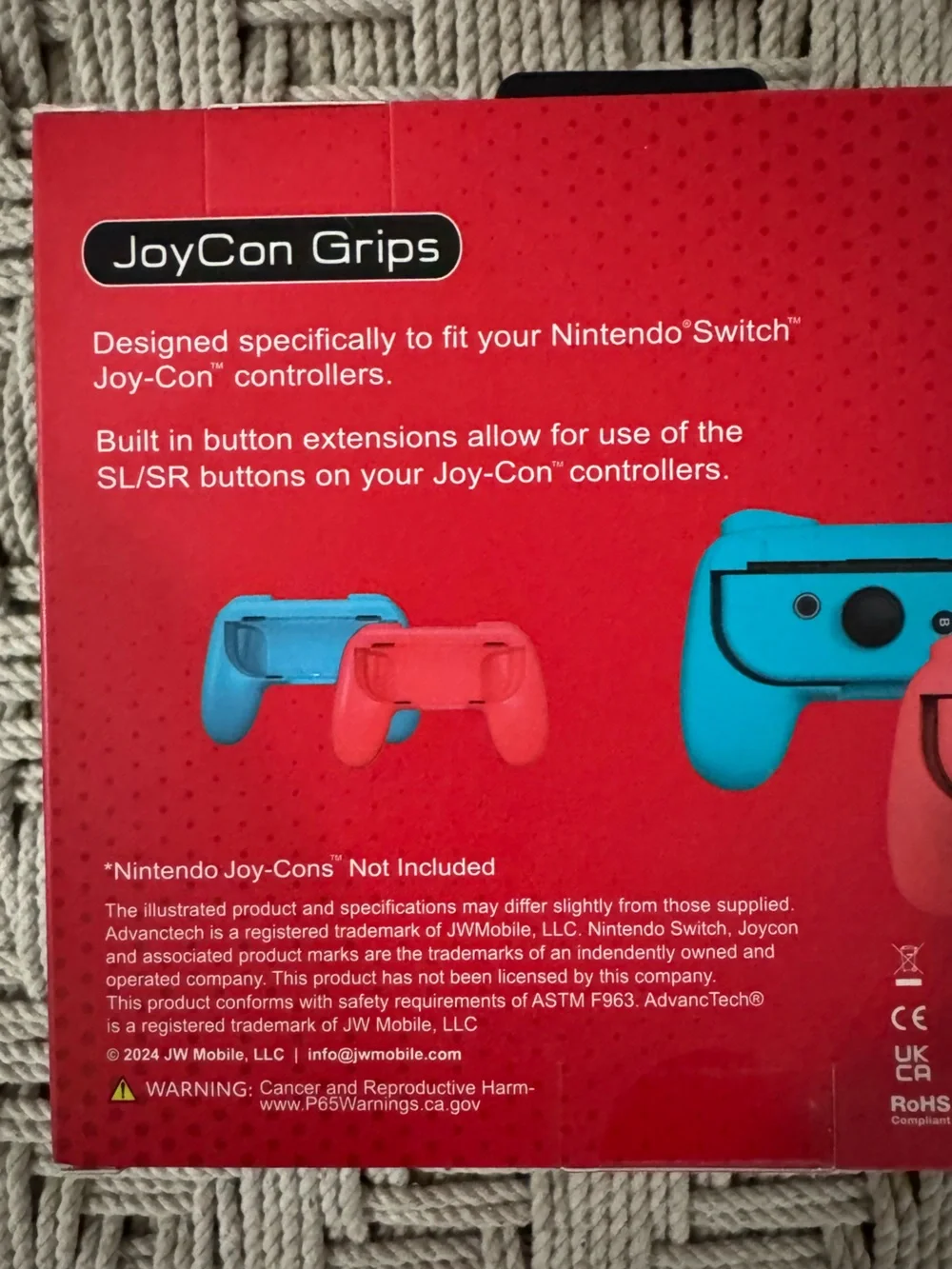 JoyCon Grips for Nintendo Switch Unopened Box - Turquoise & Coral